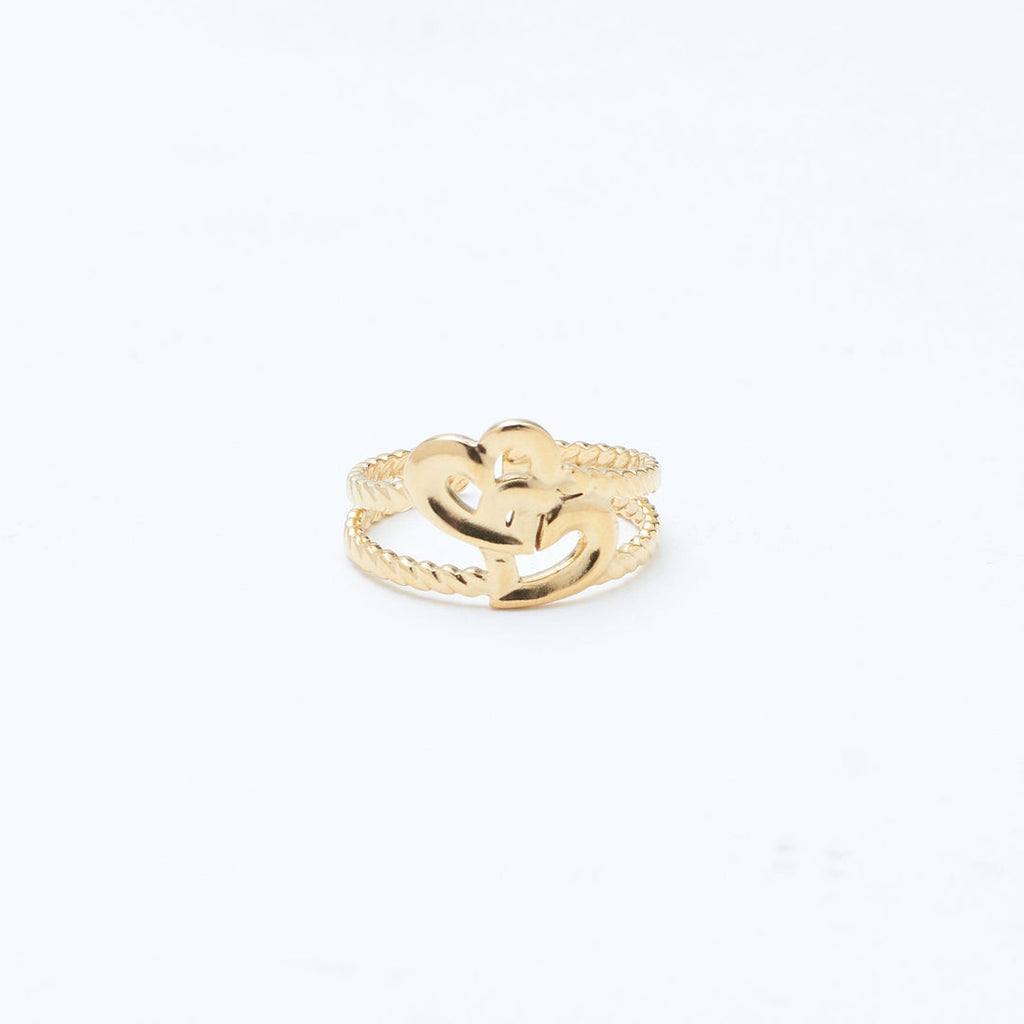 Heart to Heart Connection Ring - 18KT Gold Plated