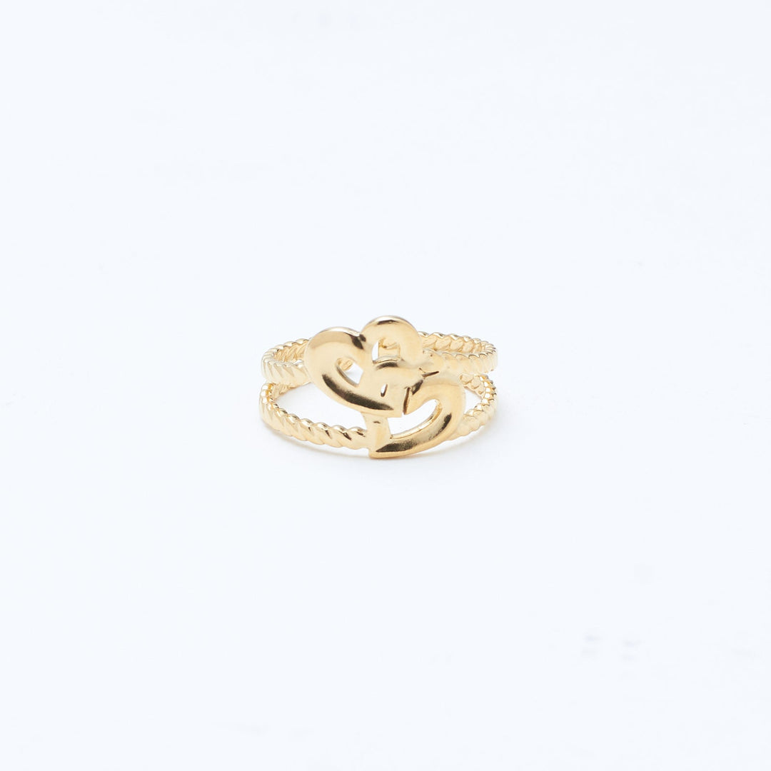 Heart to Heart Connection Ring - 18KT Gold Plated
