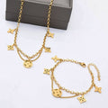 Clover leaf Love Charm Bracelet - Demifine 18KT Gold Plated
