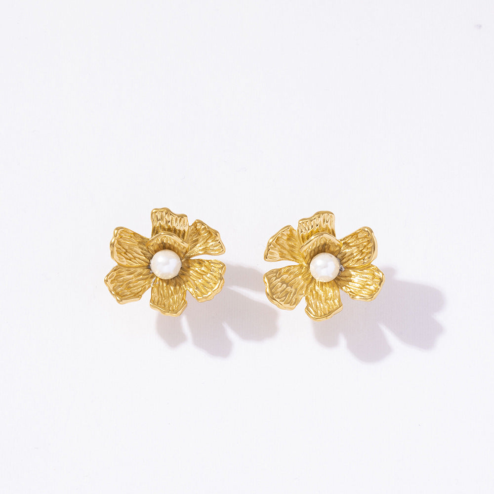 Floral Essence Stud Earrings -18KT Gold Plated