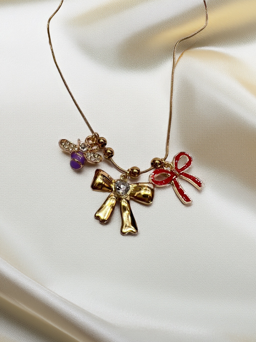 Bow Bee Pendant -18KT Gold Plated