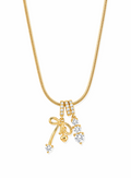 Heart N Bow Zirconia Pendant - 18KT Gold Plated