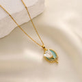 White Tulip Pendant - 18KT Gold Plated