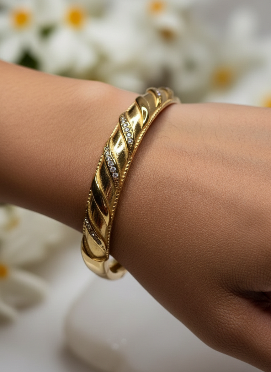Radiant Aura Cuff Bracelet - Demifine 18KT Gold Plated