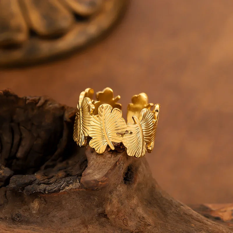 Monstera Leaf Ring- 18KT Gold Plated