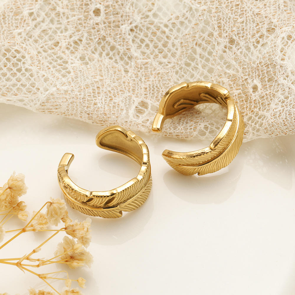 Feather Touch Statement Ring - Demifine 18KT Gold Plated