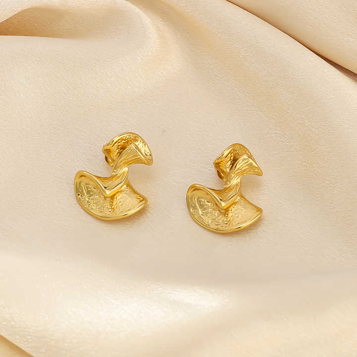 Twisted Stud Earring - Demifine 18KT Gold Plated