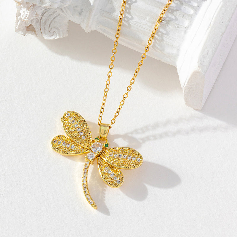 The Aurelia Dragonfly Pendant -18KT Gold Plated