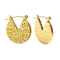 Textured Round Hoop Earrings - Demifine 18KT Gold Plated