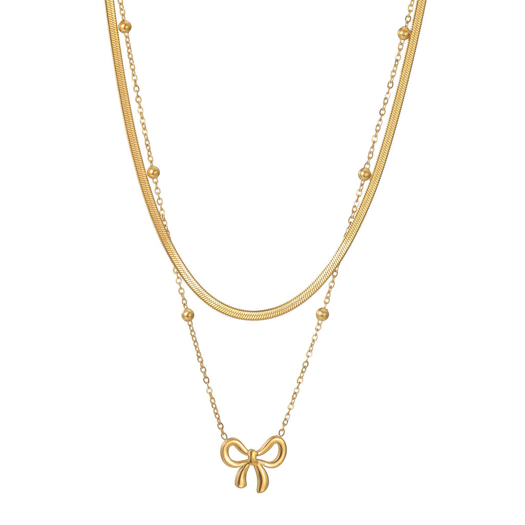 Pookie Bow Multilayer Pendant -18KT Gold Plated