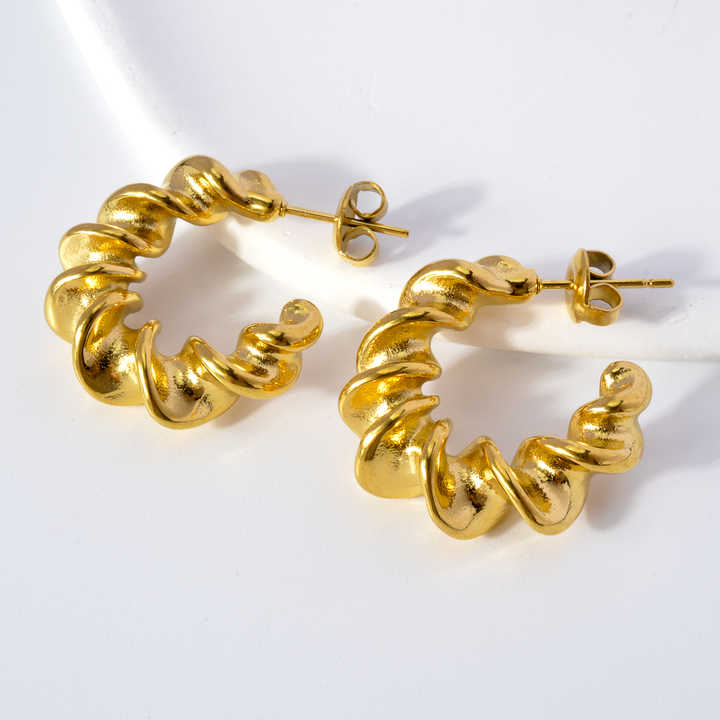 twisted hoop Earring - Demifine 18KT Gold Plated