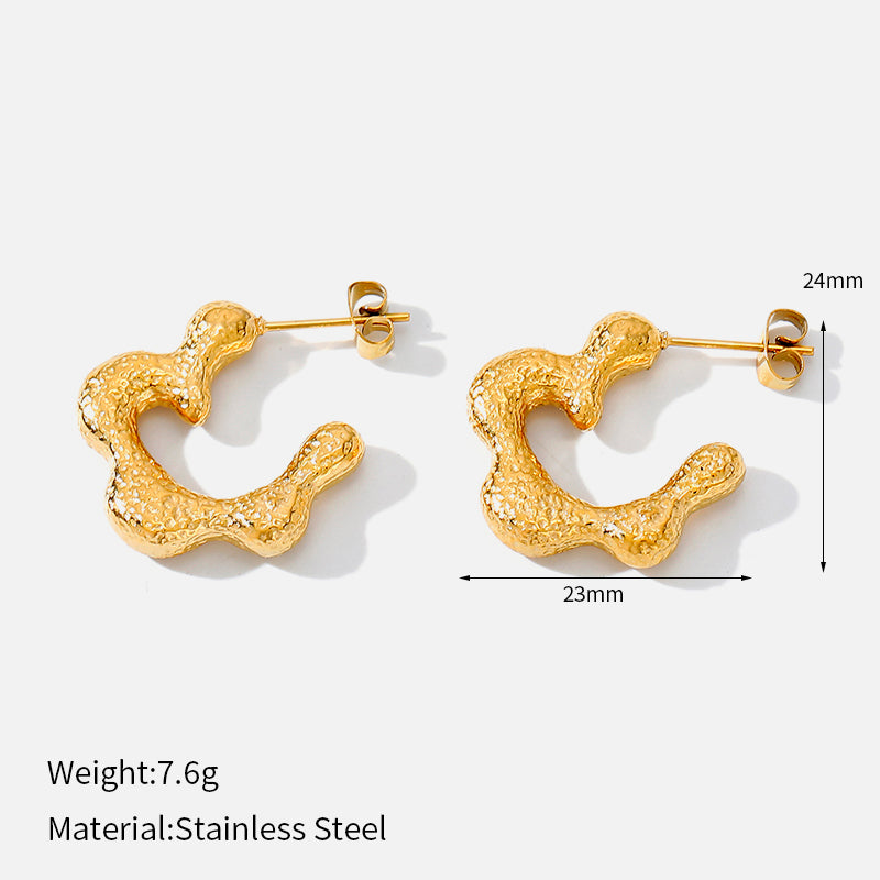 Sensational Rockstar Hoop Earrings -18KT Gold Plated