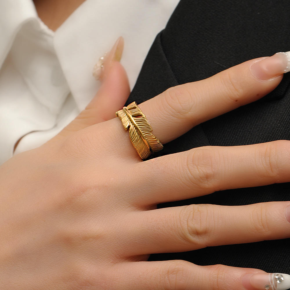 Feather Touch Statement Ring - Demifine 18KT Gold Plated