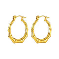 bamboo round hoop Earring - Demifine 18KT Gold Plated