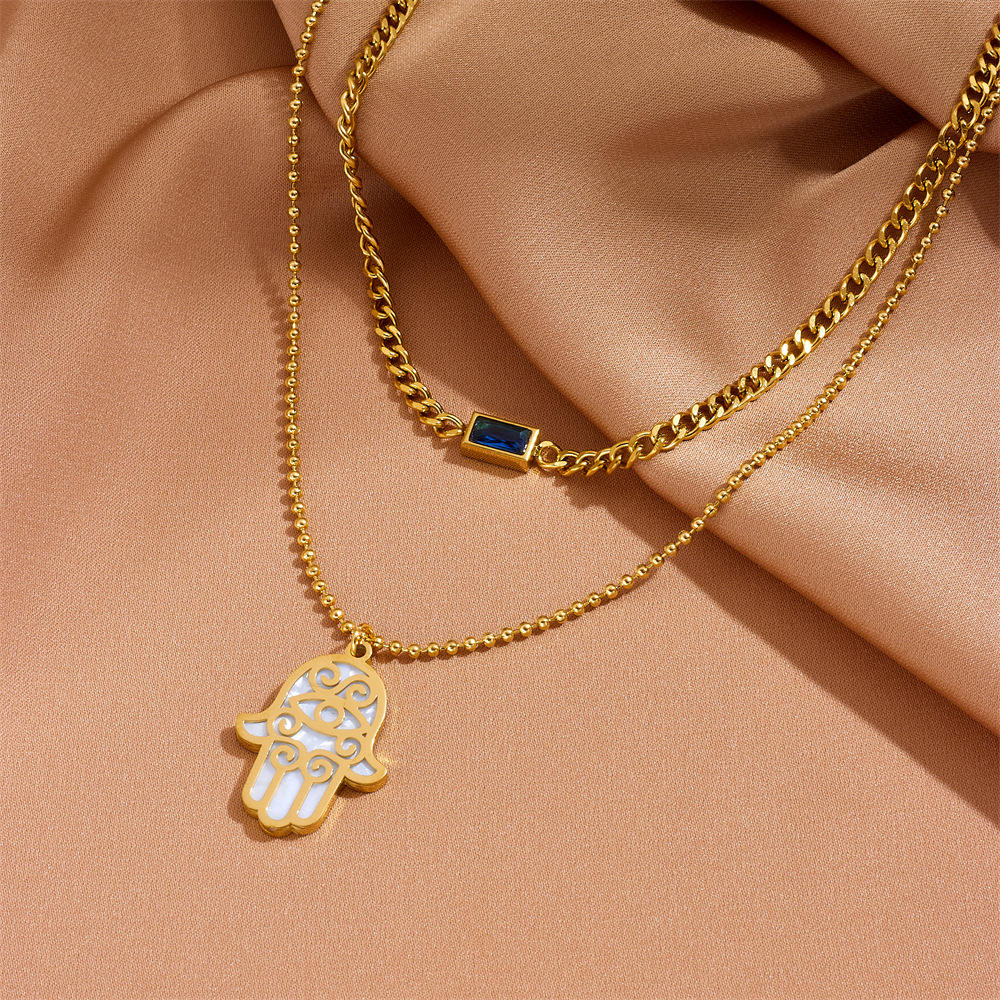 Hamsa Sheild Pendant - 18KT Gold Plated
