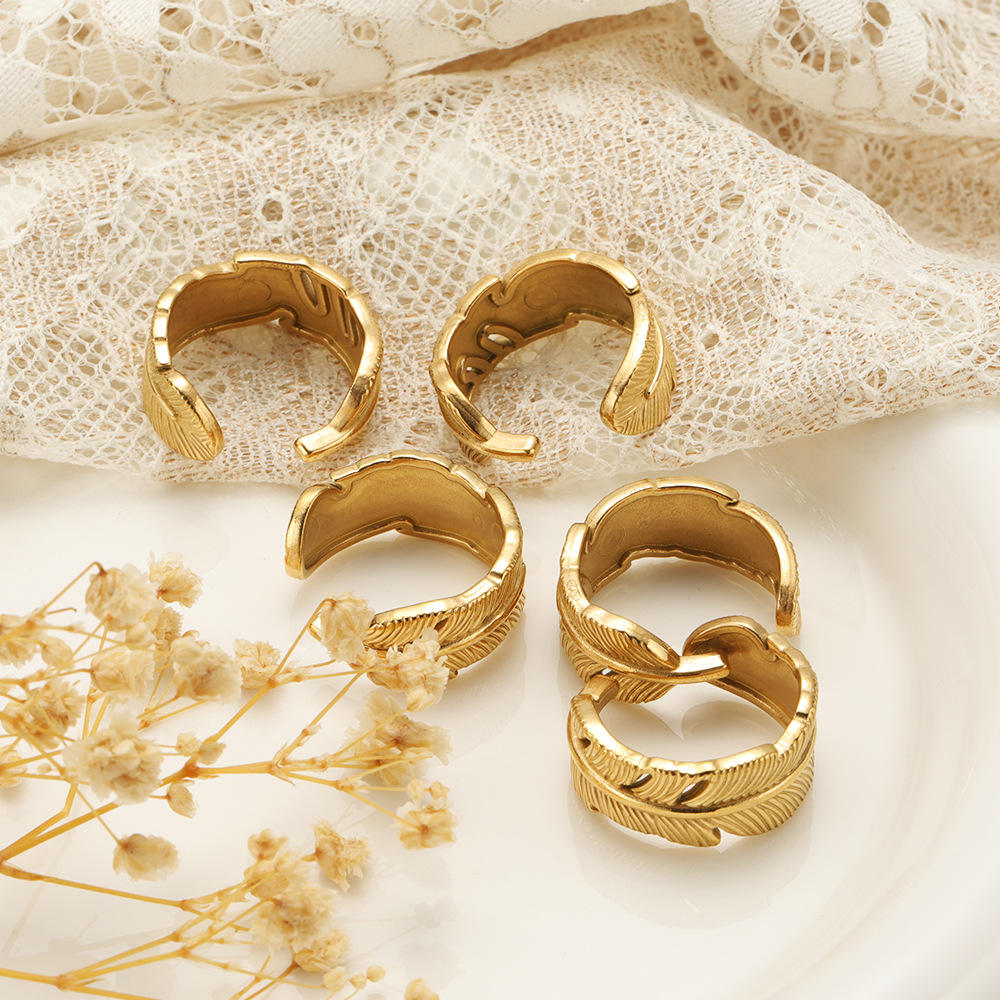 Feather Touch Statement Ring - Demifine 18KT Gold Plated