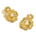 Gloria Floral Stud Earrings -18KT Gold Plated