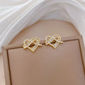 Heartful Stud Earrings -18KT Gold Plated