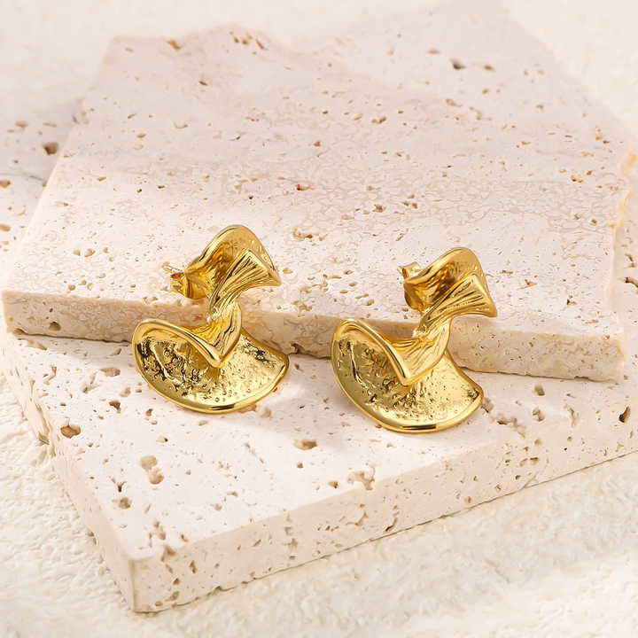 Twisted Stud Earring - Demifine 18KT Gold Plated