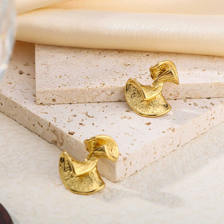 Twisted Stud Earring - Demifine 18KT Gold Plated