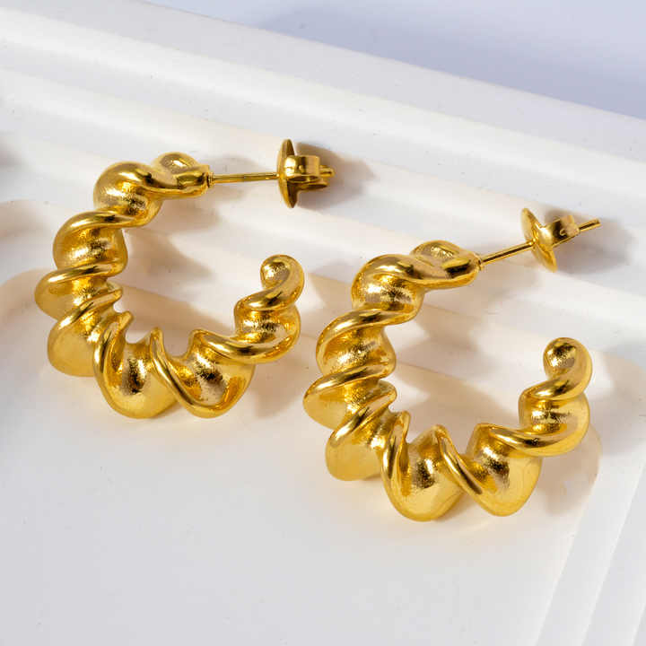 twisted hoop Earring - Demifine 18KT Gold Plated