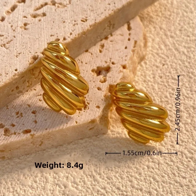 Croissant Stud Earrings -18KT Gold Plated