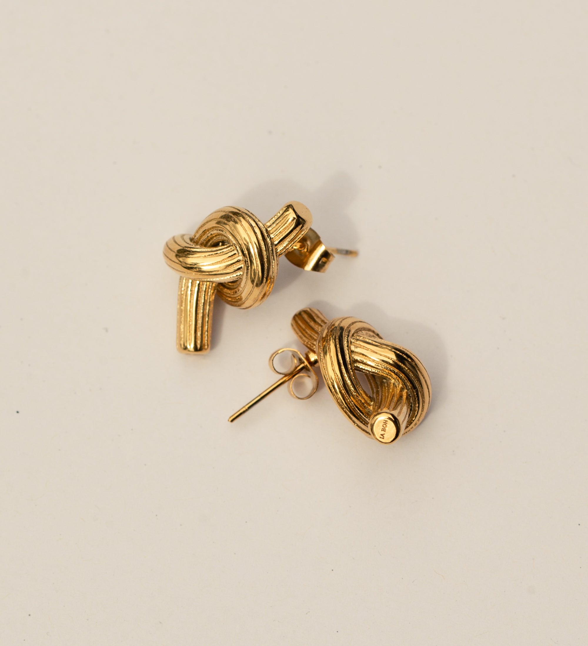 Twisted Knot Stud Earrings - 18KT Gold Plated