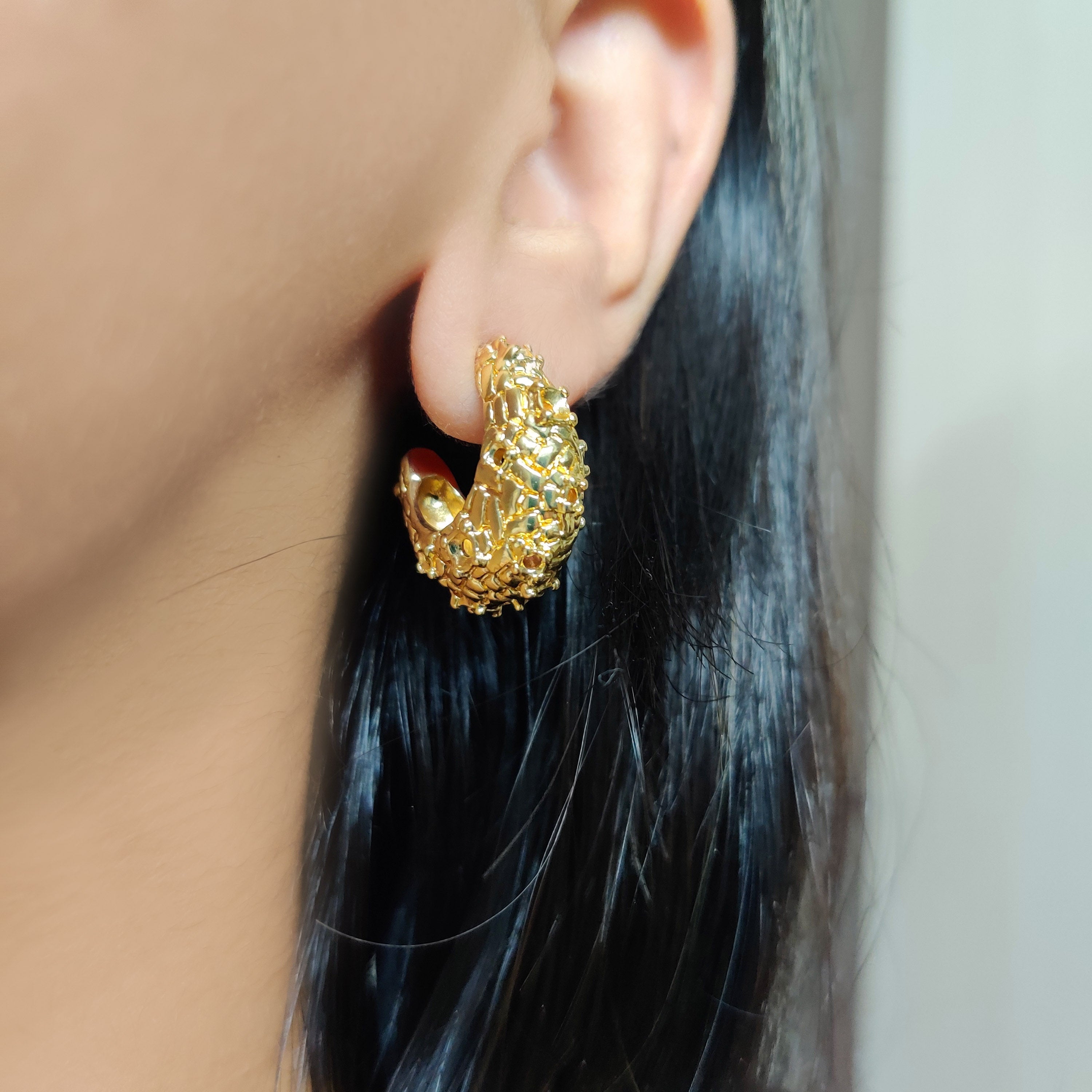 Moonshine Stud Earrings -18KT Gold Plated