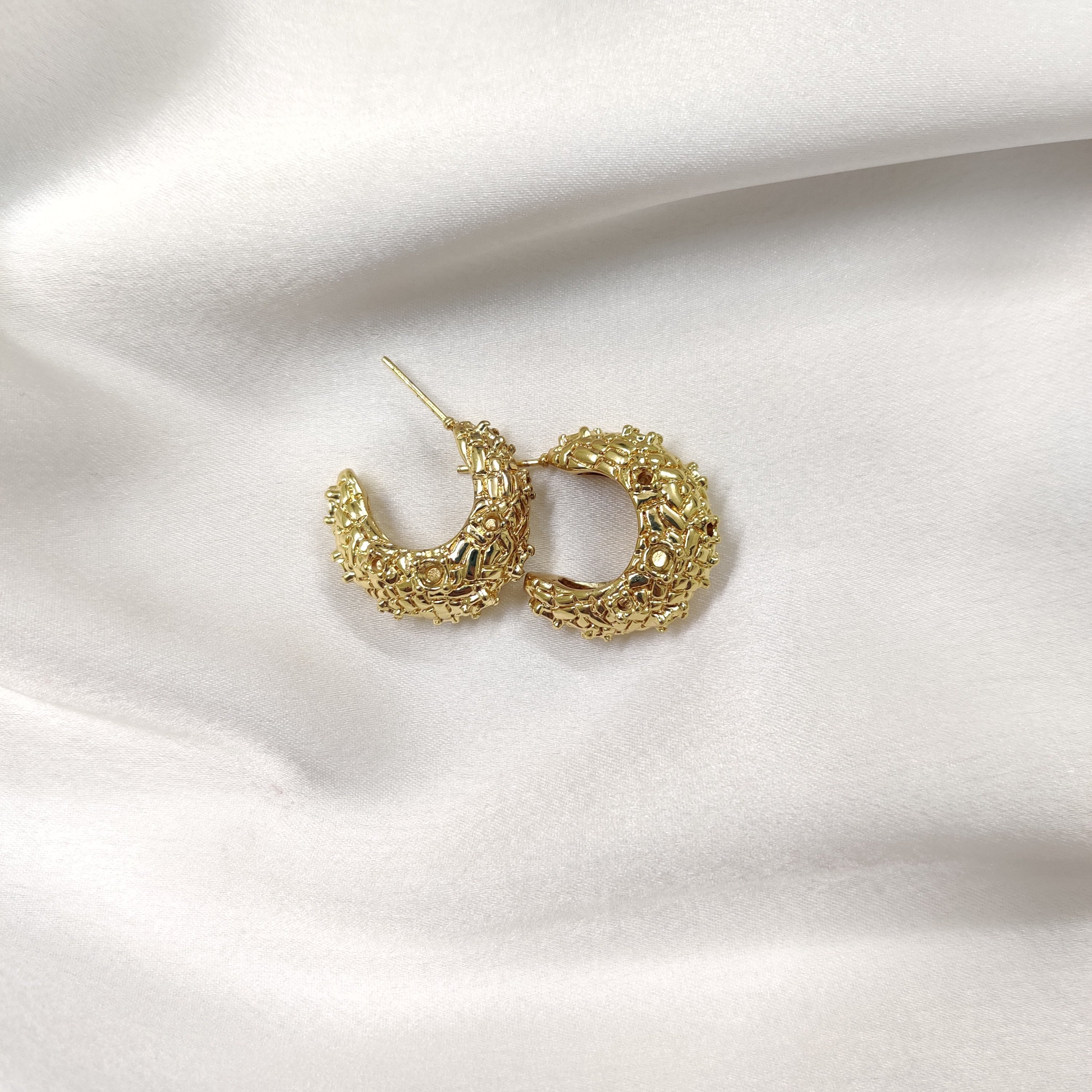 Moonshine Stud Earrings -18KT Gold Plated