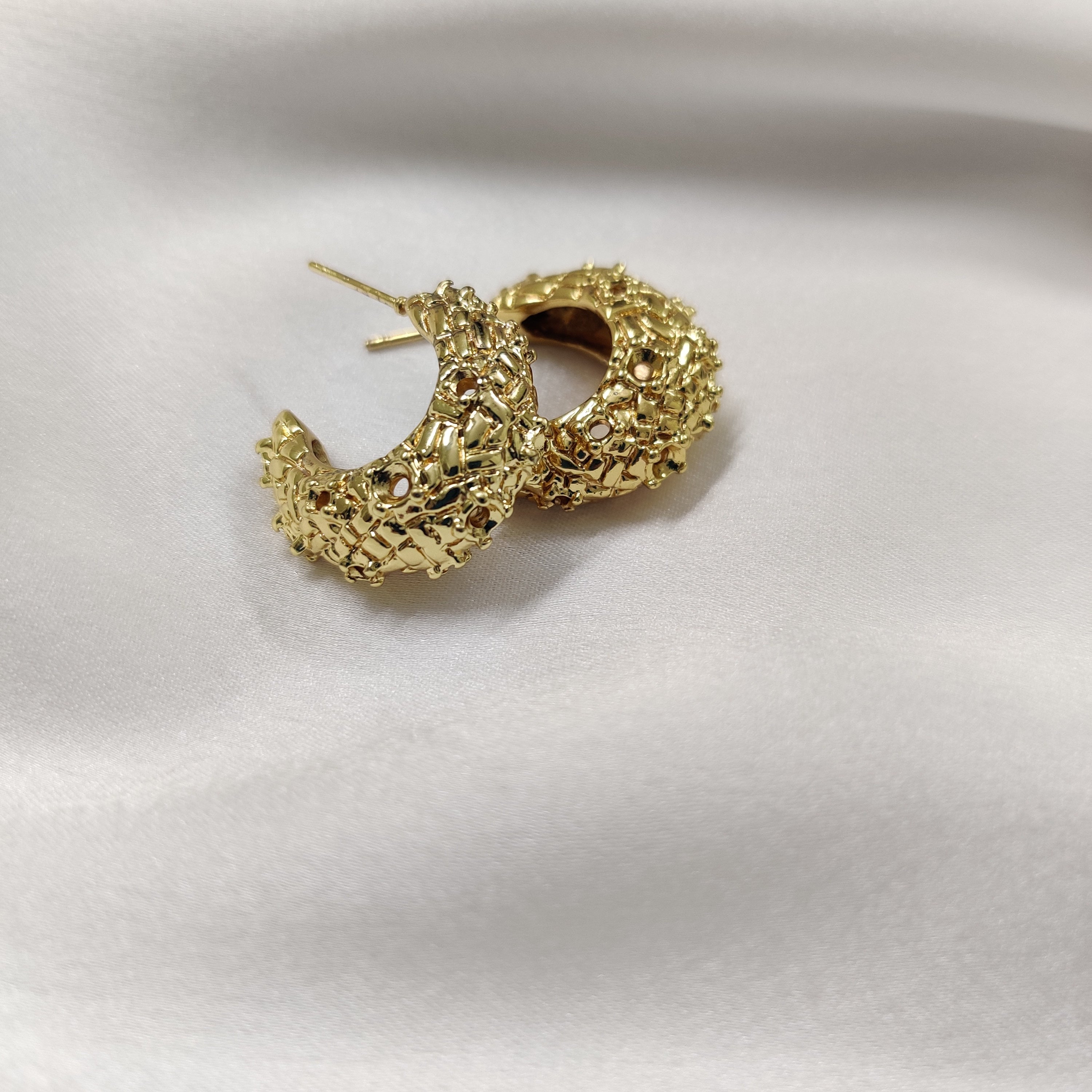 Moonshine Stud Earrings -18KT Gold Plated