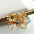 O Textured Stud Earring - Demifine 18KT Gold Plated