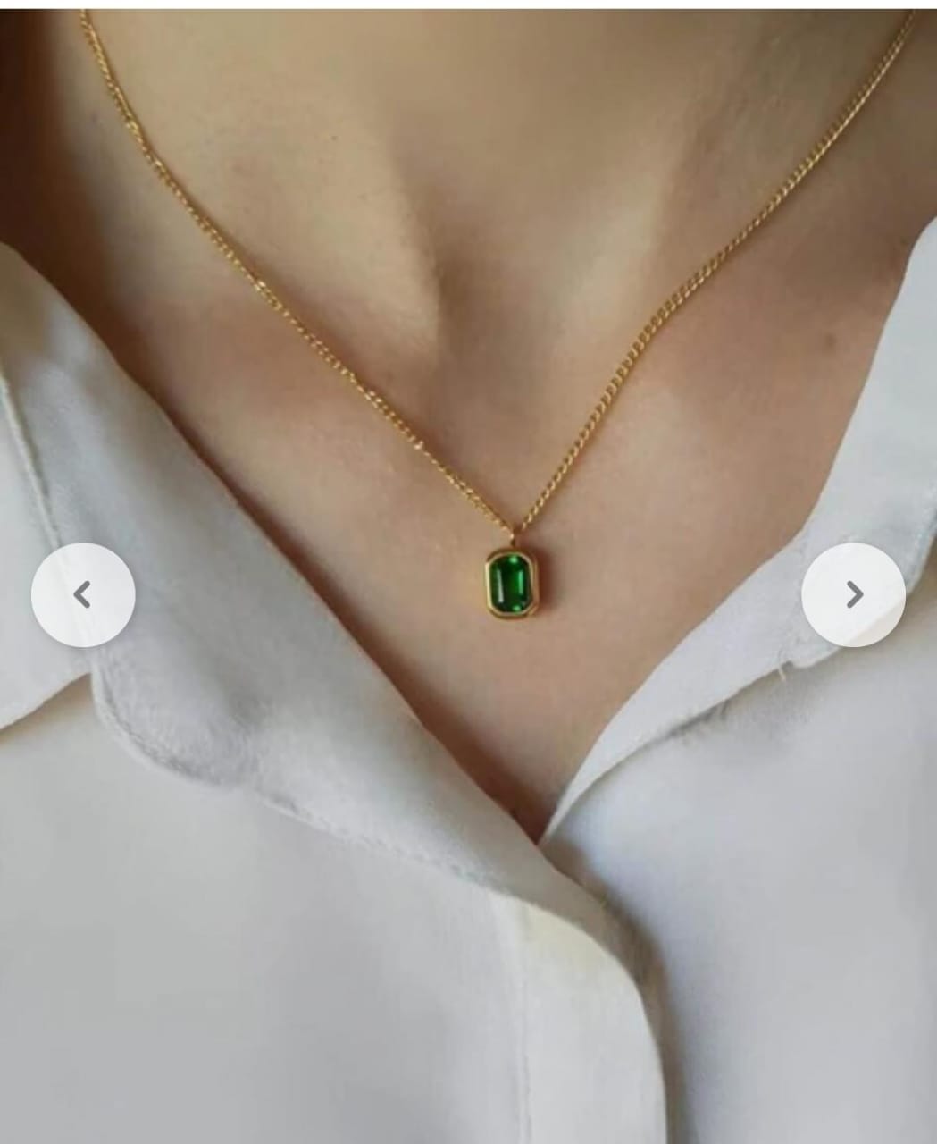 Birthstone Brilliance Emerald Statement Pendant Chain - Demifine 18KT Gold Plated