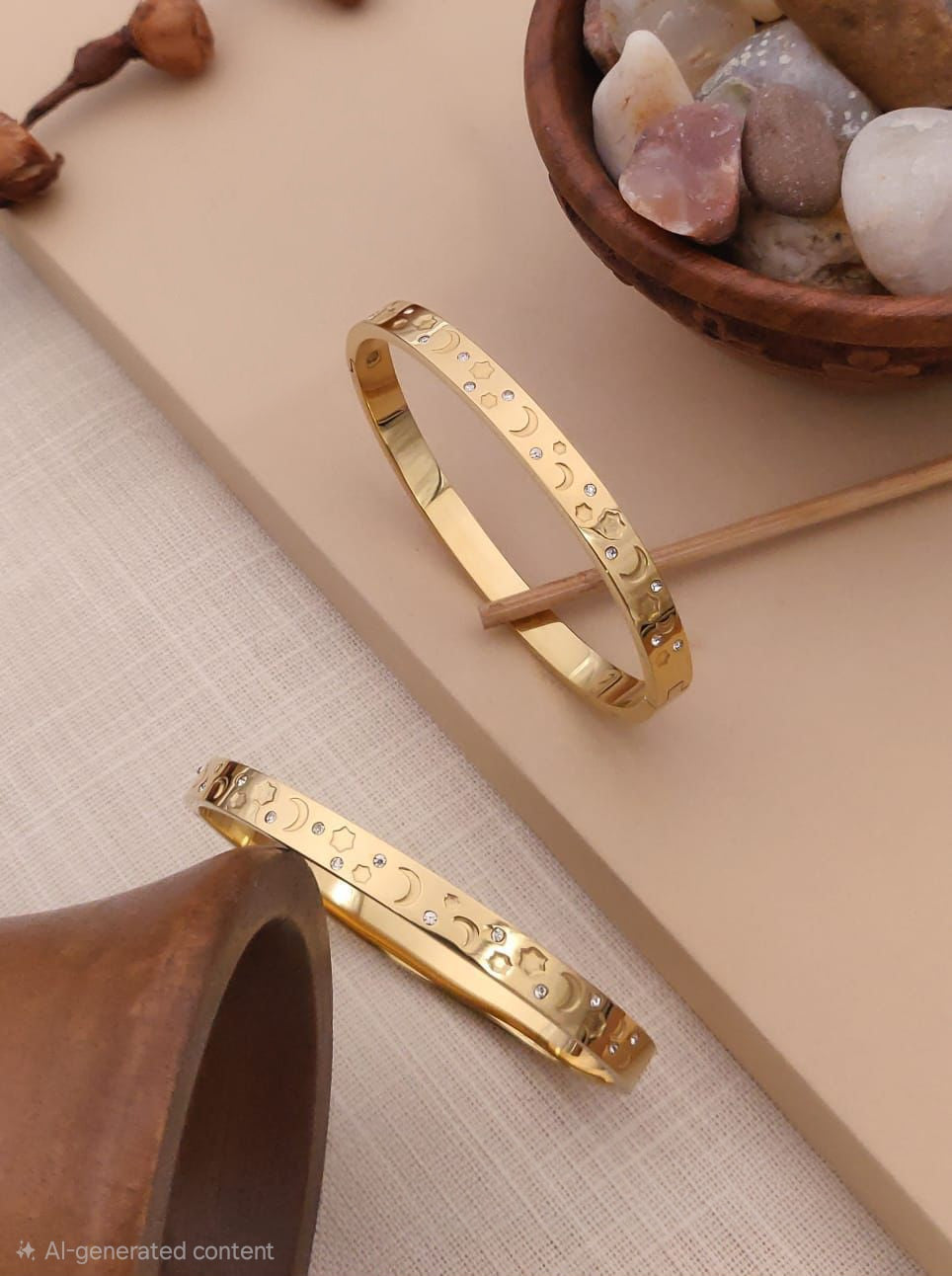 Celestial Starry Night Cuff Bracelet - Demifine 18KT Gold Plated