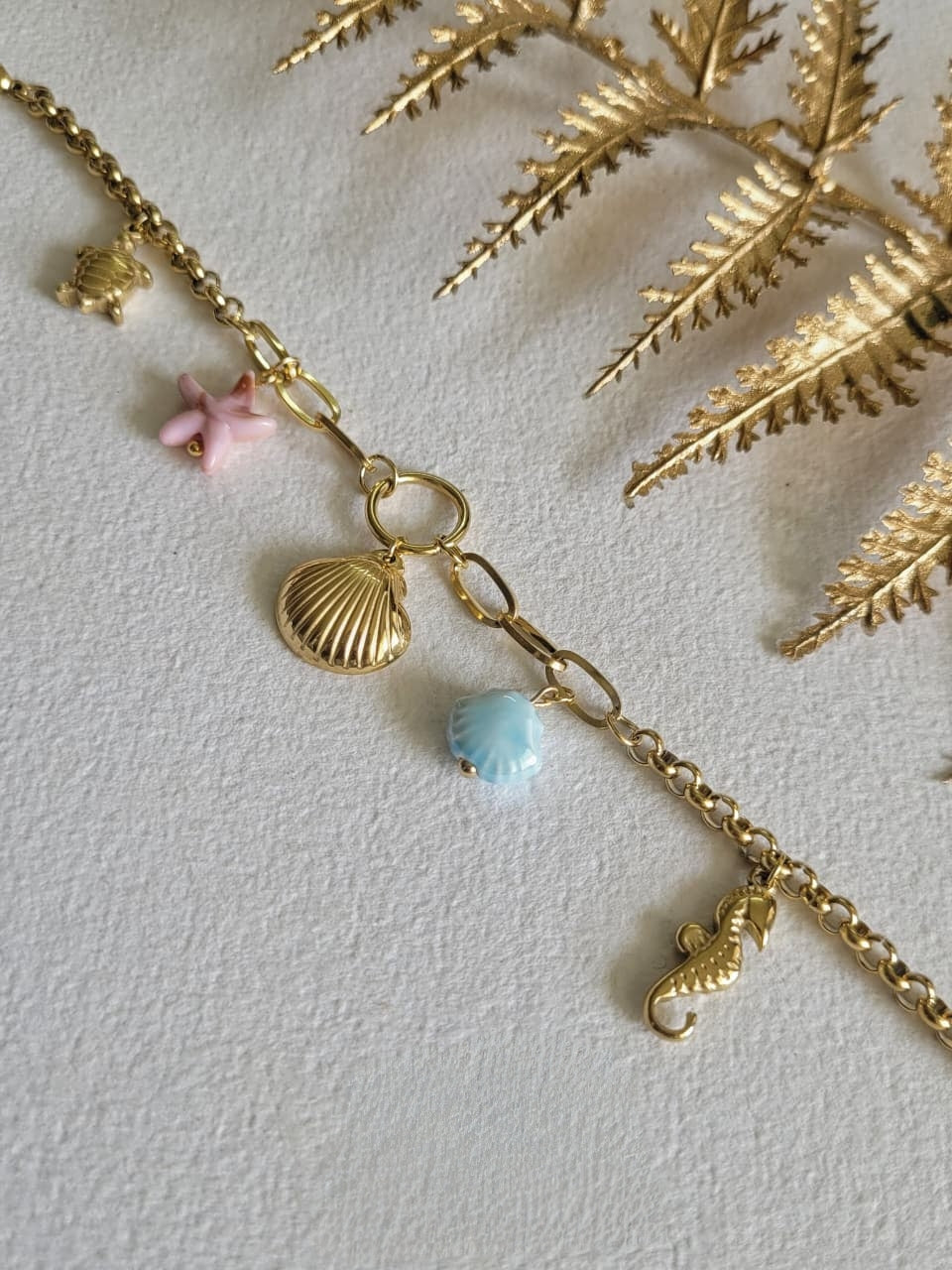 Seaturtle Shell Multicharm Bracelet - Demifine 18KT Gold Plated