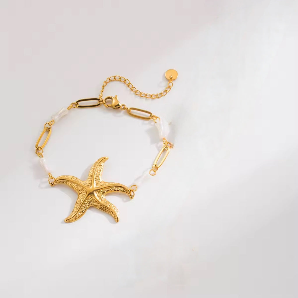 Starfish MOP Bracelet- Demifine 18KT Gold Plated