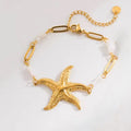 Starfish MOP Bracelet- Demifine 18KT Gold Plated