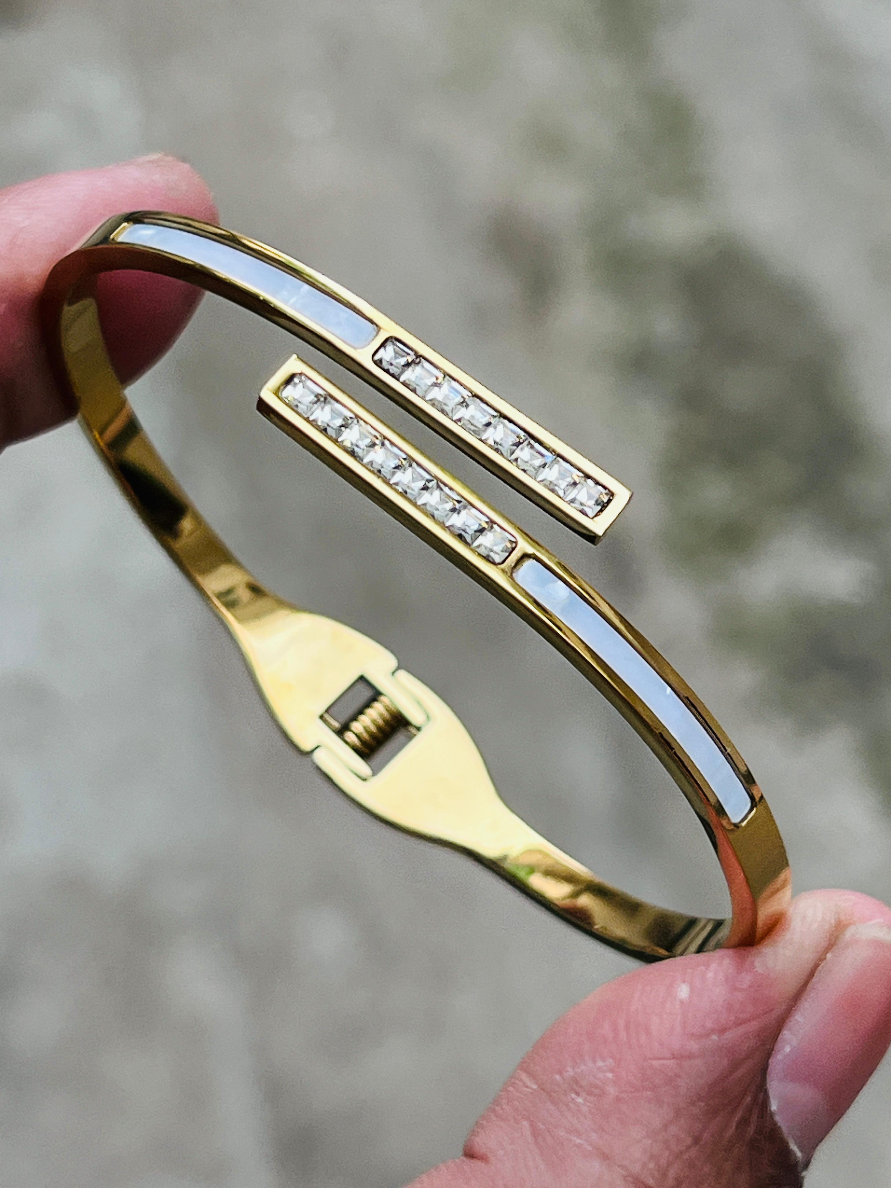 Lumina Dual Bar Cuff Bracelet -18KT Gold Plated