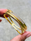 The Chevron Pavé Cuff Bracelet -18KT Gold Plated