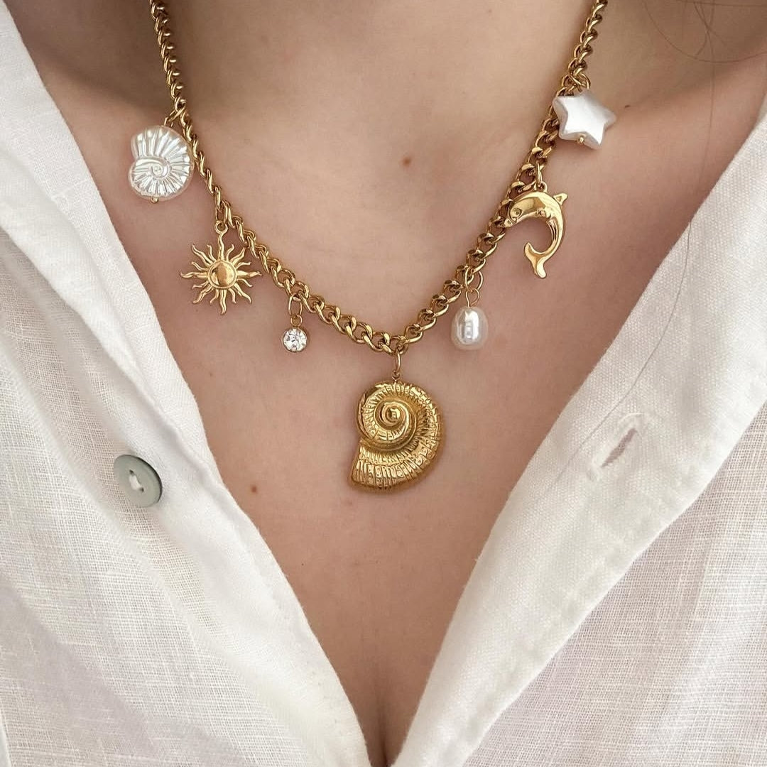 Beach Day Picnic Charm Pendant -18KT Gold Plated