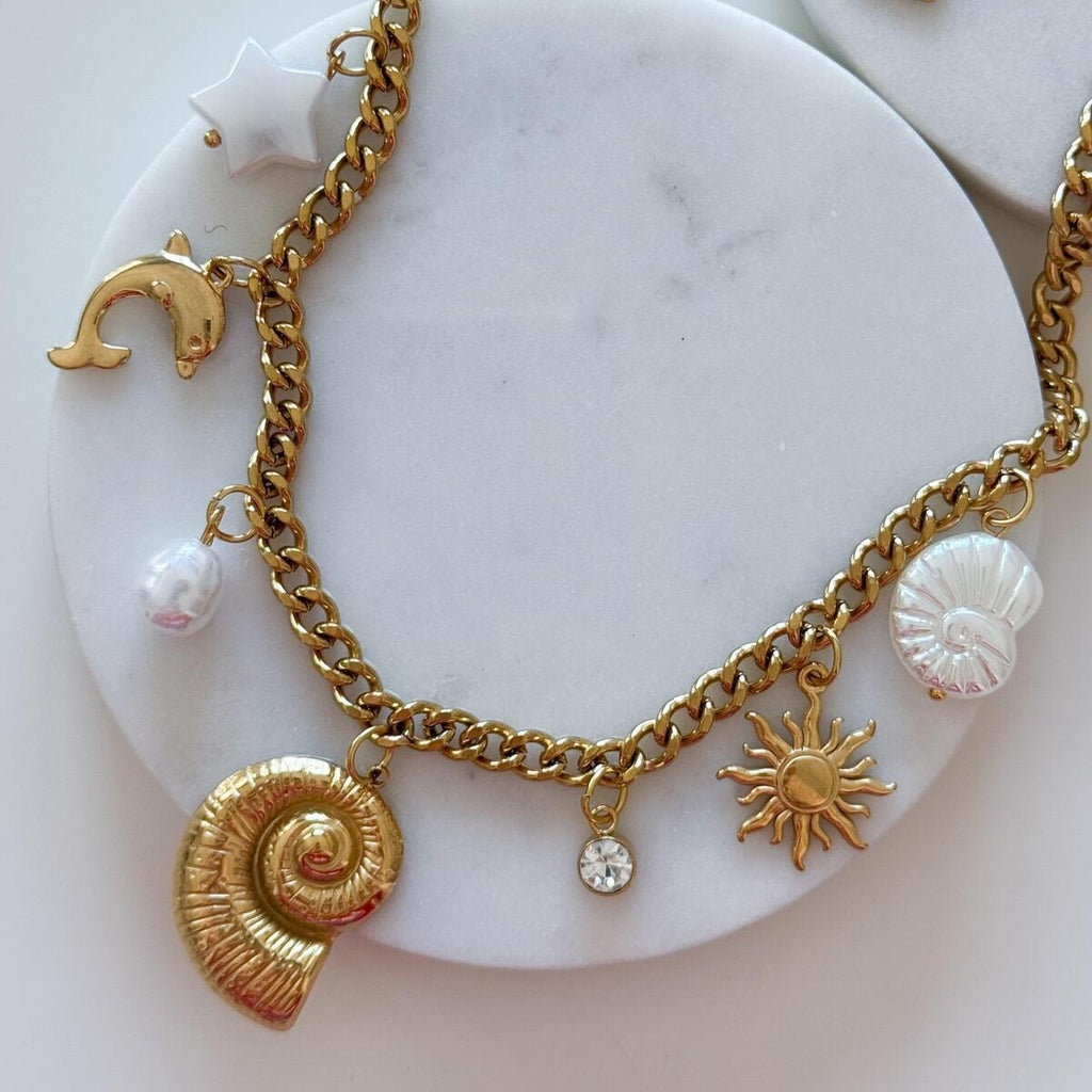 Beach Day Picnic Charm Pendant -18KT Gold Plated