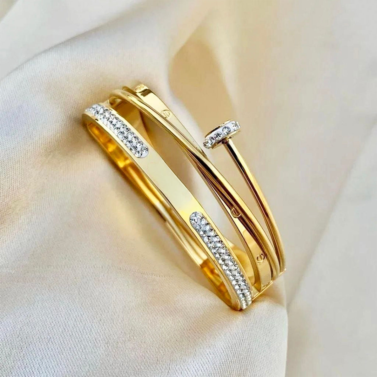 Baddass Woman Nail Cuff Bracelet -18KT Gold Plated