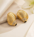 The Nautilus Pavé Earrings -18KT Gold Plated