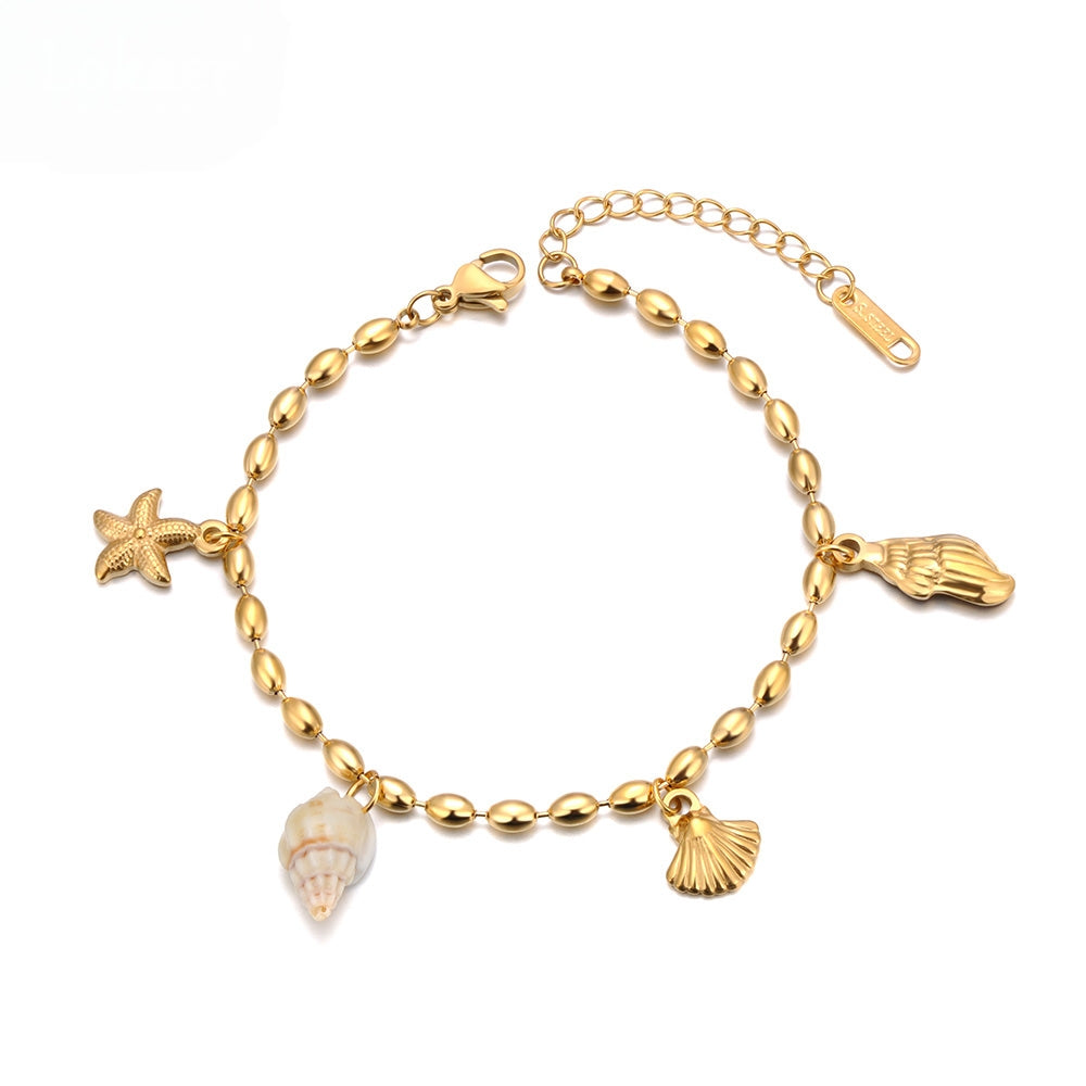 Shoreline Shell Charms Bracelet - 18KT Gold Plated