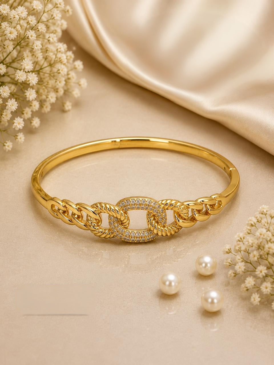 Aurelia Link Cuff Bracelet -18KT Gold Plated