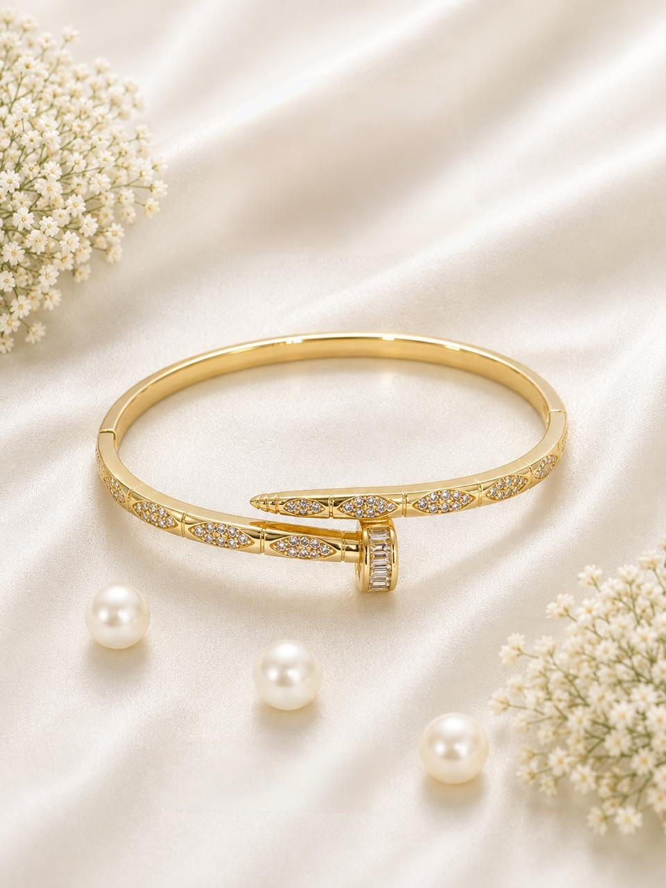 Valora Nail Cuff Bracelet -18KT Gold Plated