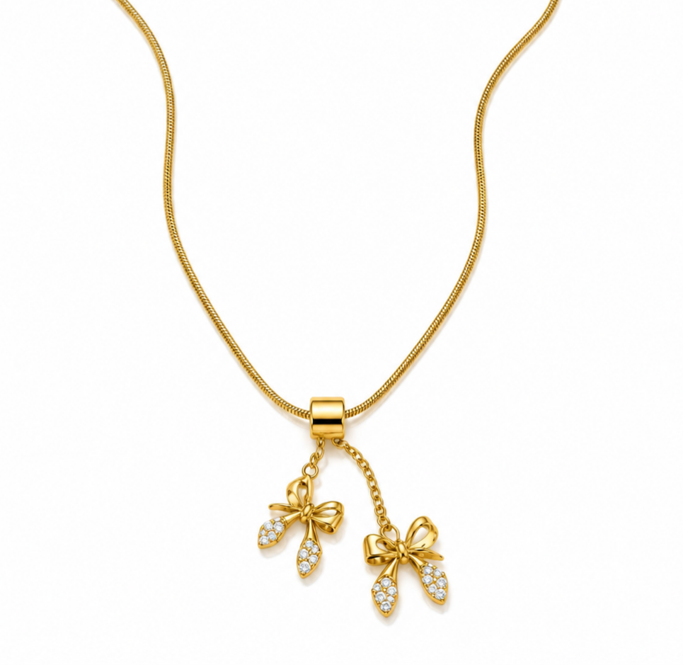 Lumière Bow Pendant -18KT Gold Plated