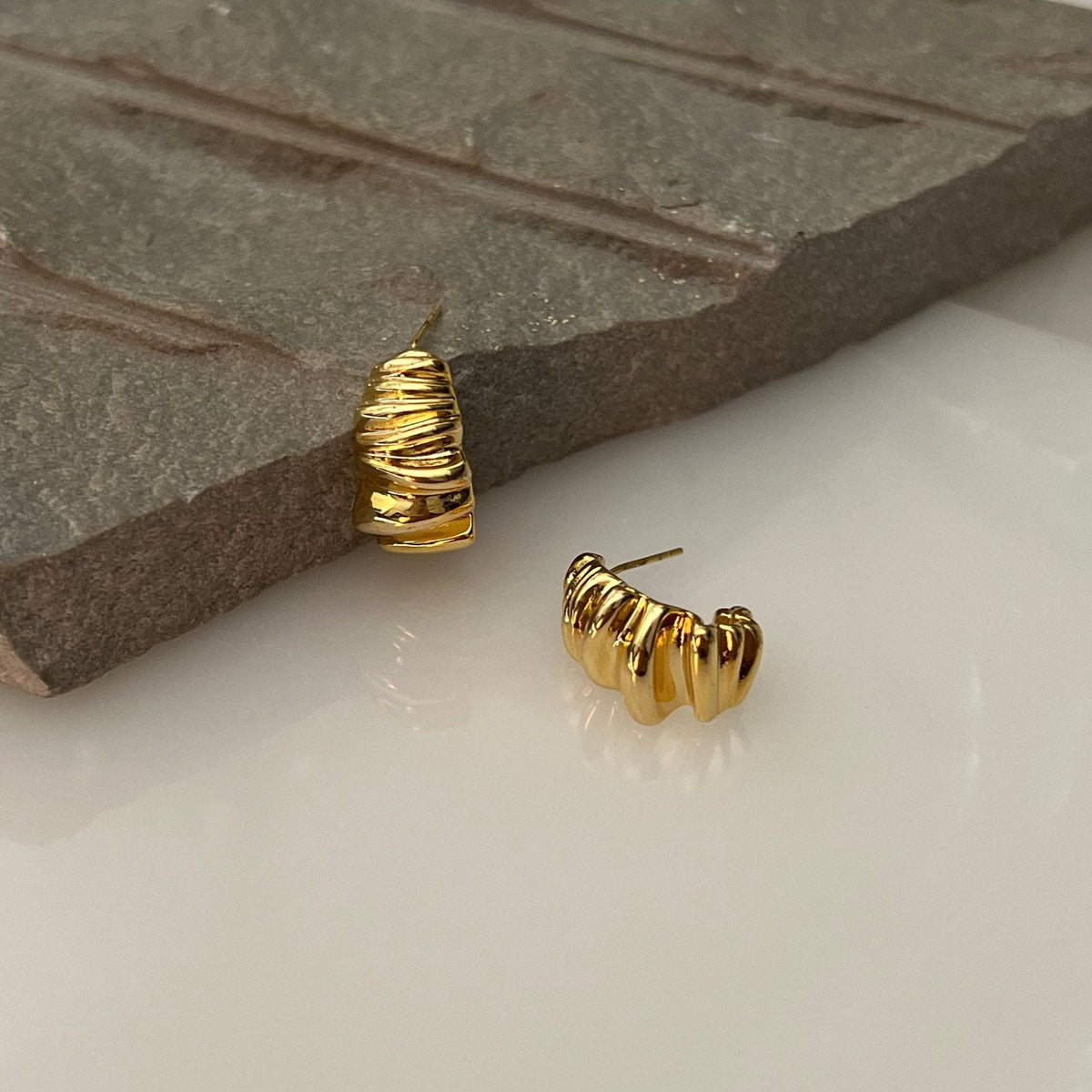 Croissant Hoop Earrings-18KT Gold Plated