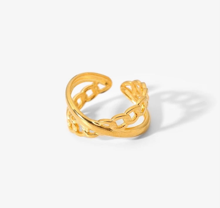 Cris Cross Aurelia Statement Ring - Demifine 18KT Gold Plated