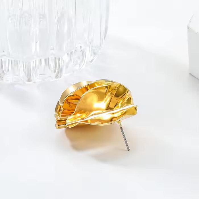 Floral Drama Anti-Tarnish Demifine Stud Earrings - 18KT Gold Plated