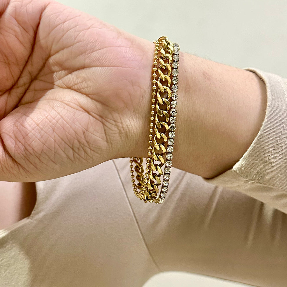 The Trinity Band Bracelet - 18KT Gold Plated